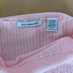52 Weekends Pink Sweater tube top
